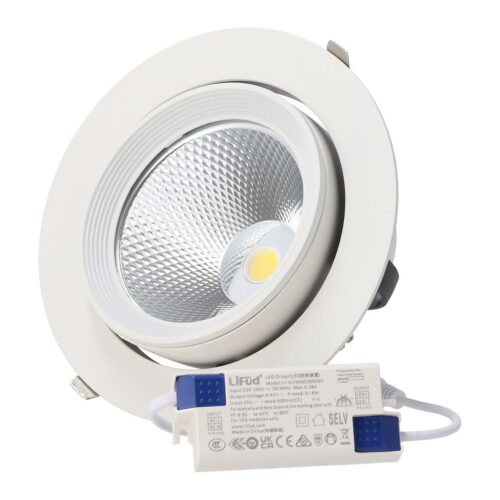 hocobcor40wli_cct_0-2 Foco Downlight LED 40W CCT (Tonalidad Luz Regulable) Circular Orientable Driver LIFUD 40.000H Microprismático [HOCOBCOR40WLI-CCT