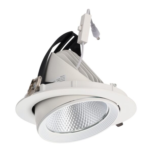 Foco Downlight LED 40W CCT (Tonalidad Luz Regulable) Circular Orientable Driver LIFUD 40.000H Microprismático [HOCOBCOR40WLI-CCT