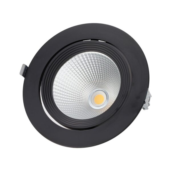 jw_40w_g_b_w_2-1 Foco Downlight LED 40W 4000Lm 4200ºK Orientable UGR17 50.000H Negro