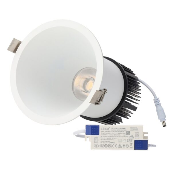 jw_dl30w_w_0 Downlight LED 30W 90Lm/W UGR95 4000ºK Driver Lifud 50.000H
