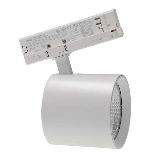 Foco de Carril LED  40W 90Lm/W CCT Tonalidad Luz Ajustable Driver Lifud Trifásico 50.000H