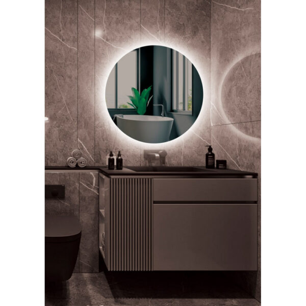Espejo Iluminado Baño "Lisboa" Ø80Cm Blanco Frío Sensor Antivaho/On-Off [LIMEX-LISB002/80