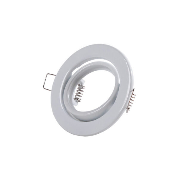 Aro Foco Downlight Circular Basculante  "Vepa" Acero 90mm - Blanco
