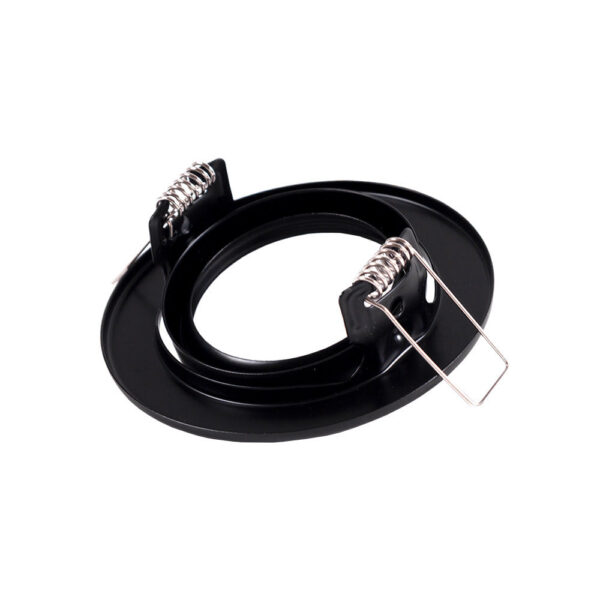 Aro Foco Downlight Circular Basculante  "Vepa" Acero 90mm - Negro