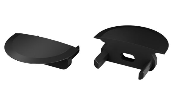 Perfíl Aluminio KIMERA-SELDE Anodizado Negro con Difusor Opal y Tapones 2,02M