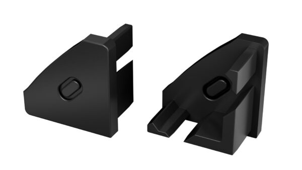 Perfíl Aluminio KIMERA-BARDE Anodizado Negro con Difusor Opal y Tapones 2,02M