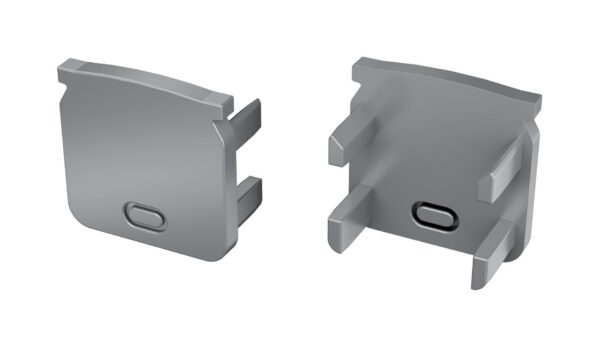 Perfíl Aluminio KIMERA-HELSE Anodizado Plata con Difusor Opal y Tapones 2,02M