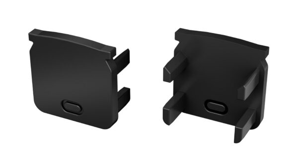 Perfíl Aluminio KIMERA-HELSE Anodizado Negro con Difusor Opal y Tapones 2,02M