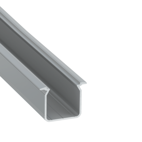 ll_38_0510_20_0 Perfíl Aluminio KIMERA-"SKAGEN" Anodizado Plata con Difusor Opal , Tapones y Clips Sujección 2,02M