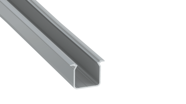 ll_38_0510_20_0 Perfíl Aluminio KIMERA-"SKAGEN" Anodizado Plata con Difusor Opal , Tapones y Clips Sujección 2,02M