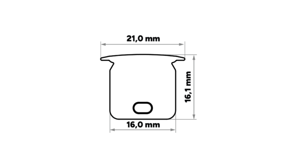ll_38_0510_20_2 Perfíl Aluminio KIMERA-"SKAGEN" Anodizado Plata con Difusor Opal , Tapones y Clips Sujección 2,02M