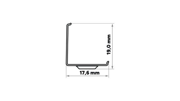 Perfíl Aluminio KIMERA-"ARRE" Anodizado Negro con Difusor Opal , Tapones y Clips Sujección 2,02M