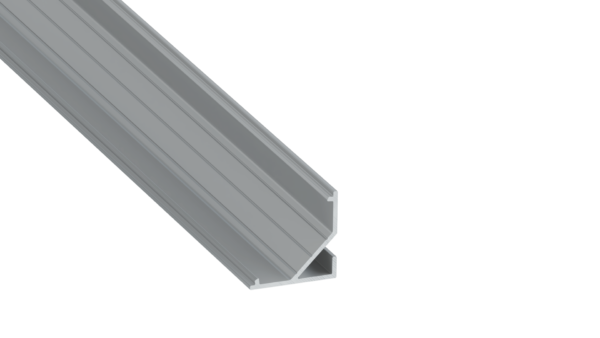 Perfíl Aluminio KIMERA-"ARRE" Anodizado Plata con Difusor Opal , Tapones y Clips Sujección 2,02M