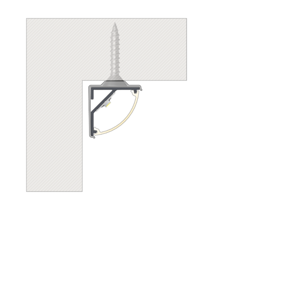 Perfíl Aluminio KIMERA-"ARRE" Anodizado Plata con Difusor Opal , Tapones y Clips Sujección 2,02M