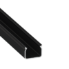 ll_38_0851_20_0 Perfíl Aluminio KIMERA-"HOM" Anodizado Negro con Difusor Opal , Tapones y Clips Sujección 2,02M