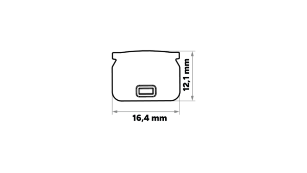 ll_38_0851_20_2 Perfíl Aluminio KIMERA-"HOM" Anodizado Negro con Difusor Opal , Tapones y Clips Sujección 2,02M