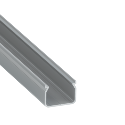 Perfíl Aluminio KIMERA-"HOM" Anodizado Plata con Difusor Opal , Tapones y Clips Sujección 2,02M