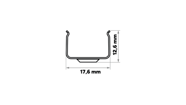 ll_38_0880_20_2 Perfíl Aluminio KIMERA-"HOM" Anodizado Plata con Difusor Opal , Tapones y Clips Sujección 2,02M