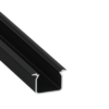 ll_38_0971_20_0 Perfíl Aluminio KIMERA-"UHRE" Anodizado Negro con Difusor Opal , Tapones y Clips Sujección 2,02M