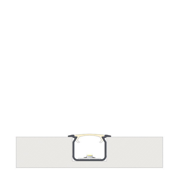 ll_38_0971_20_3 Perfíl Aluminio KIMERA-"UHRE" Anodizado Negro con Difusor Opal , Tapones y Clips Sujección 2,02M