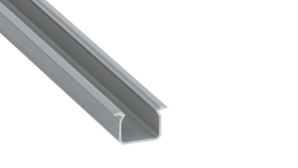 Perfíl Aluminio KIMERA-"UHRE" Anodizado Plata con Difusor Opal , Tapones y Clips Sujección 2,02M