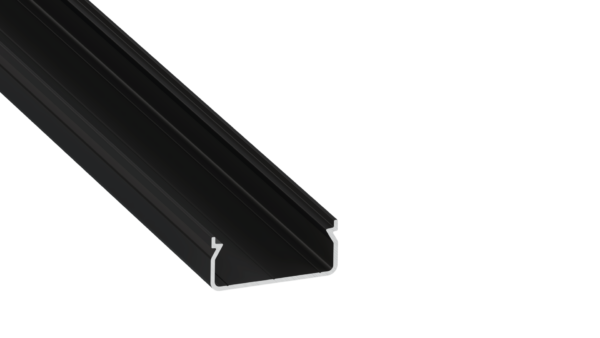 ll_38_1091_20_0 Perfíl Aluminio KIMERA-"EGEN" Anodizado Negro con Difusor Opal , Tapones y Clips Sujección 2,02M