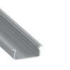 ll_38_1360_20_0 Perfíl Aluminio KIMERA-"TVED" Anodizado Plata con Difusor Opal , Tapones y Clips Sujección 2,02M
