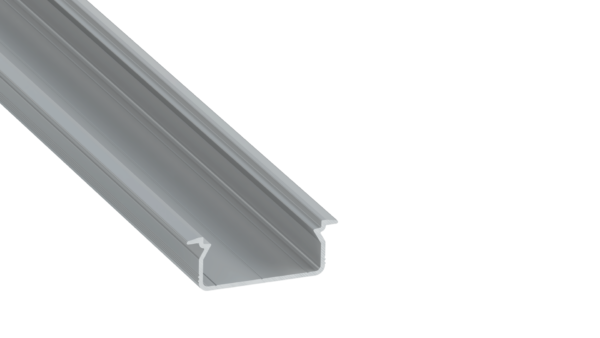 ll_38_1360_20_0 Perfíl Aluminio KIMERA-"TVED" Anodizado Plata con Difusor Opal , Tapones y Clips Sujección 2,02M