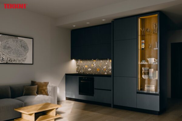 ll_38_1360_20_4 Perfíl Aluminio KIMERA-"TVED" Anodizado Plata con Difusor Opal , Tapones y Clips Sujección 2,02M