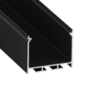 ll_38_1451_20_0 Perfíl Aluminio KIMERA-"NORS" Anodizado Negro con Difusor Opal , Tapones y Clips Sujección 2,02M