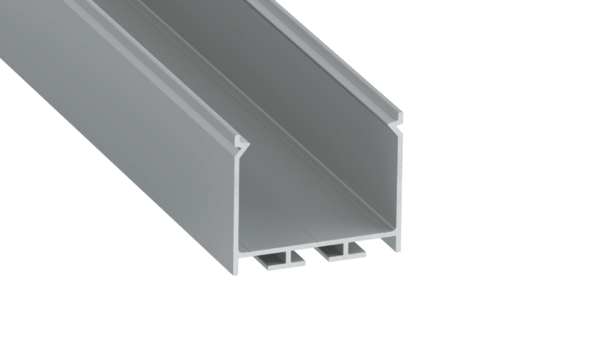 ll_38_1480_20_0 Perfíl Aluminio KIMERA-"NORS" Anodizado Plata con Difusor Opal , Tapones y Clips Sujección 2,02M