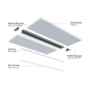 ll_38_1600_20_1 Perfíl Aluminio KIMERA-"MOSSO" Anodizado Plata con Difusor Opal , Tapones y Clips Sujección 2,02M