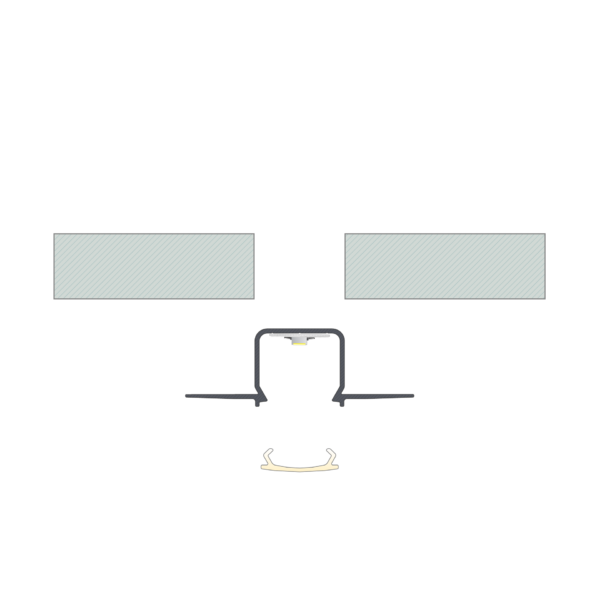 ll_38_1600_20_2 Perfíl Aluminio KIMERA-"MOSSO" Anodizado Plata con Difusor Opal , Tapones y Clips Sujección 2,02M