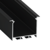 ll_38_1691_20_0 Perfíl Aluminio KIMERA-"HEDE" Anodizado Negro con Difusor Opal , Tapones y Clips Sujección 2,02M