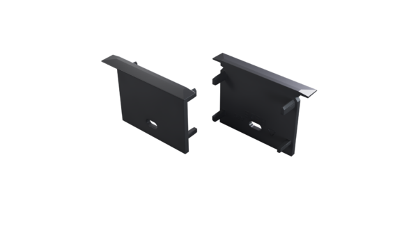 ll_38_1691_20_1 Perfíl Aluminio KIMERA-"HEDE" Anodizado Negro con Difusor Opal , Tapones y Clips Sujección 2,02M