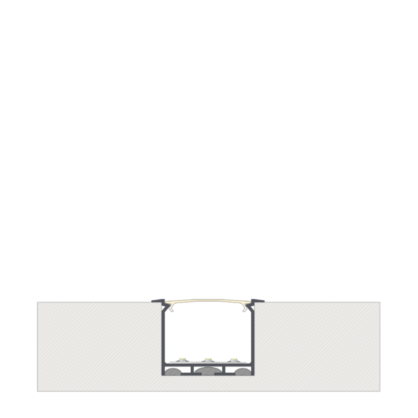 ll_38_1720_20_1 Perfíl Aluminio KIMERA-"HEDE" Anodizado Plata con Difusor Opal , Tapones y Clips Sujección 2,02M