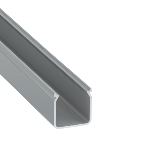 Perfíl Aluminio KIMERA-"HELSE" Anodizado Plata con Difusor Opal , Tapones y Clips Sujección 2,02M