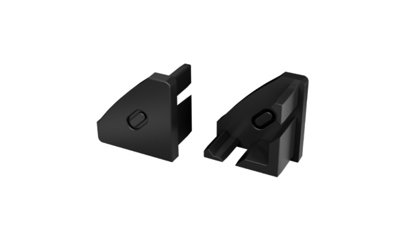 ll_38_2171_20_3 Perfíl Aluminio KIMERA-"BARDE" Anodizado Negro con Difusor Opal , Tapones y Clips Sujección 2,02M