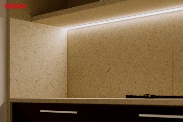 ll_38_2171_20_5 Perfíl Aluminio KIMERA-"BARDE" Anodizado Negro con Difusor Opal , Tapones y Clips Sujección 2,02M