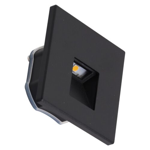 [LM-SGN-S80SQ] Foco de LED Empotrable para Escaleras Frontal Magnético 3W IP65 3000ºK - Negro