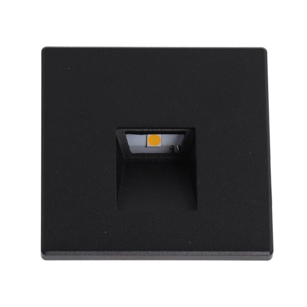 [LM-SGN-S80SQ] Foco de LED Empotrable para Escaleras Frontal Magnético 3W IP65 3000ºK - Negro