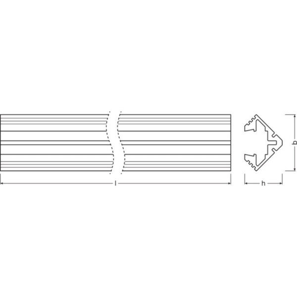 [LVE-4058075278370] Ledvance Perfíl Medio Tiras LED -PM03/E/19X19/10/1 1M
