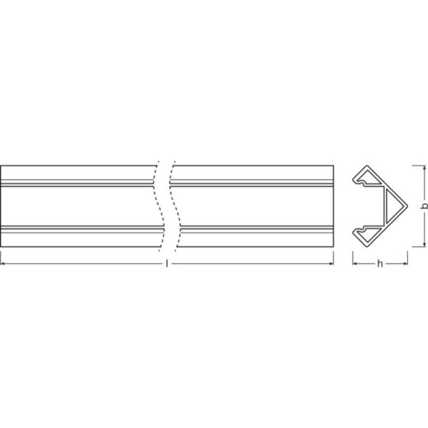 [LVE-4058075279308] Ledvance Perfíl Medio Tiras LED -PM06/E/18X18/12/1 1M