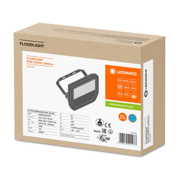 [LVE-4058075421073] Foco Proyector LED Ledvance   20W 2400Lm 6500K 100 x 100º IP65 - Blanco Frío