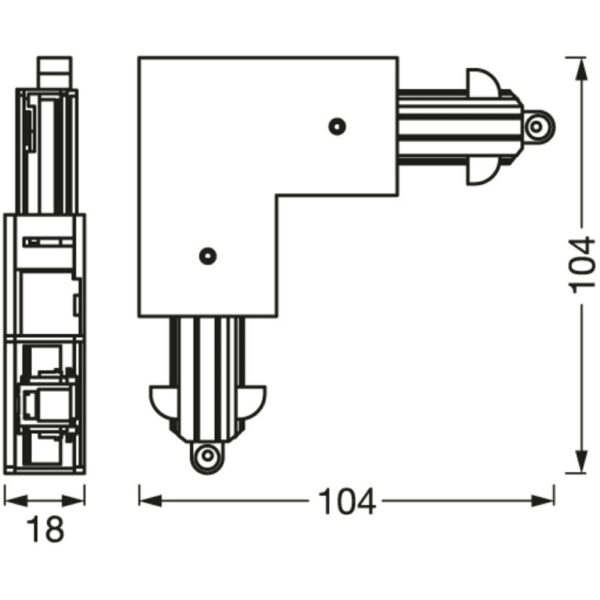[LVE-4058075764040] Accesorio Foco de Carril LED Ledvance Conector Esquina