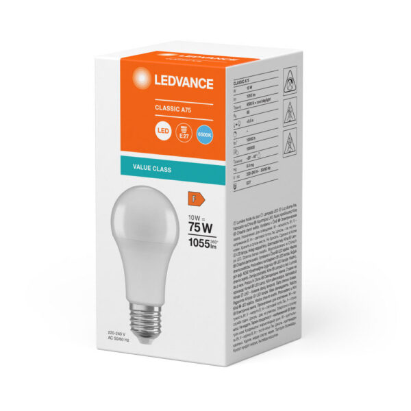 [LVE-4099854151002] LEDVANCE Lámpara/Bombilla LED  Value Class CLASSIC A 75 FR 10W 6500ºK E27 1055lm 10000H  [LVE-4099854151002]