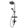 Conjunto Ducha Latón/Zinc - Acero Inoxidable- ABS, Negro, Agua Caliente-Fría, Monomando [QLI-FA-3019]