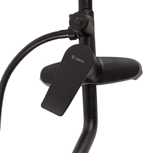 Conjunto Ducha Latón/Zinc - Acero Inoxidable- ABS, Negro, Agua Caliente-Fría, Monomando [QLI-FA-3019]