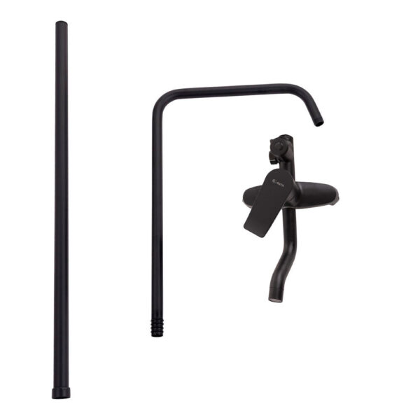 Conjunto Ducha Latón/Zinc - Acero Inoxidable- ABS, Negro, Agua Caliente-Fría, Monomando [QLI-FA-3019]