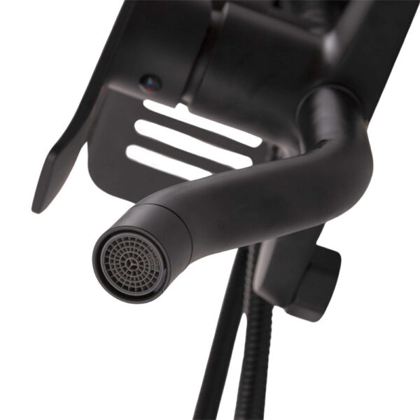 Conjunto Ducha Latón/Zinc - Acero Inoxidable- ABS, Negro, Agua Caliente-Fría, Monomando [QLI-FA-3019]